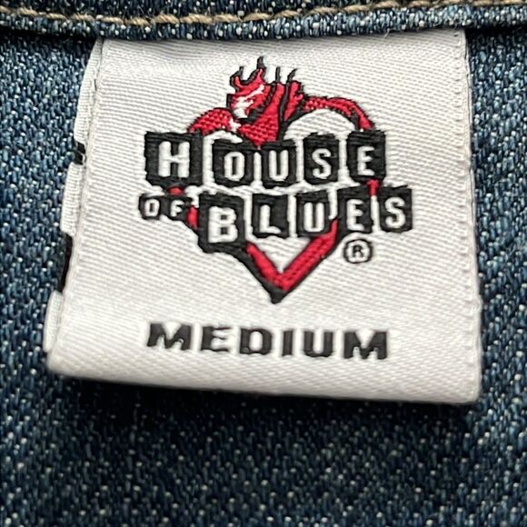 House of Blues Vintage Original Cambridge Ma 1992 Denim Jacket Multi Trim SZ M - Picture 9 of 11